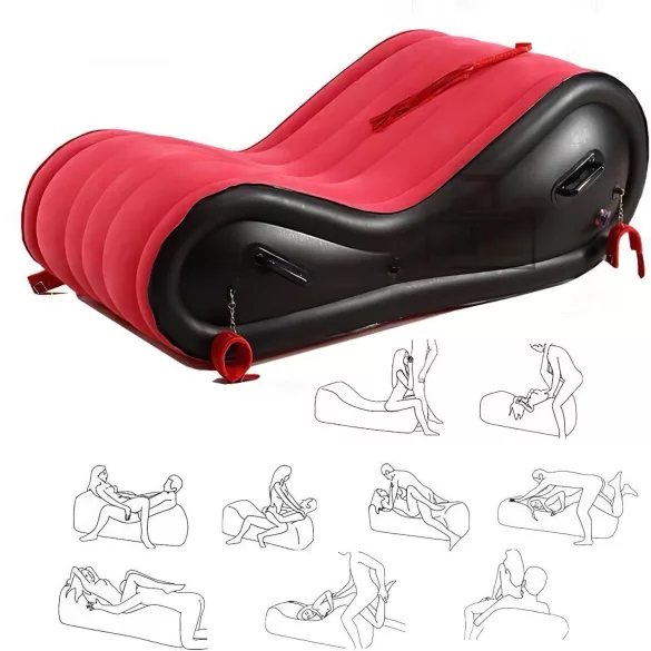 Desirel Magic Pillow - Oppblåsbar BDSM-sexmøbel - med håndjern (rød)