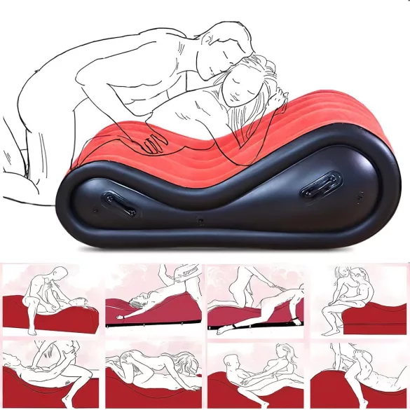 Desirel Magic Pillow - Oppblåsbar BDSM-sexmøbel - med håndjern (rød)