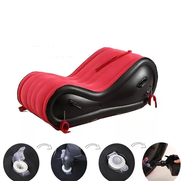 Desirel Magic Pillow - Oppblåsbar BDSM-sexmøbel - med håndjern (rød)