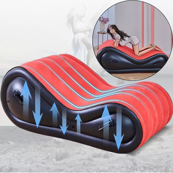 Desirel Magic Pillow - Oppblåsbar BDSM-sexmøbel - med håndjern (rød)