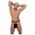 ZADO - Lær-tanga med dildo og 3 penisringer