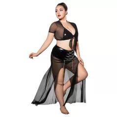 JSY 065 - svart babydoll-sett (XL-2XL)