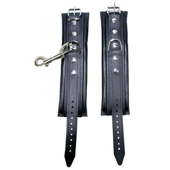 ZADO - håndleddsmansjett i skinn med karabinkrok (svart)