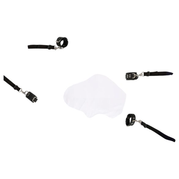 ZADO - svart lær-festesett til sengen