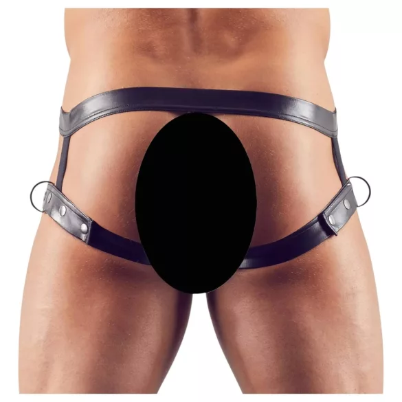 Svenjoyment - sele med penisring (svart) - M/L