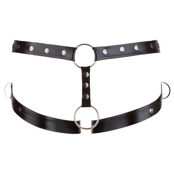 Svenjoyment - sele med penisring (svart) - M/L