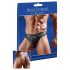 Skinnende herre-tanga med gjennomsiktige felt (svart) - M