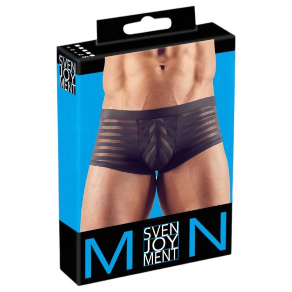 Gjennomsiktig, stripet boxershorts (svart) - XL