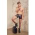 NEK - svart boxer med rød stripet glidelåsdetalj - XL