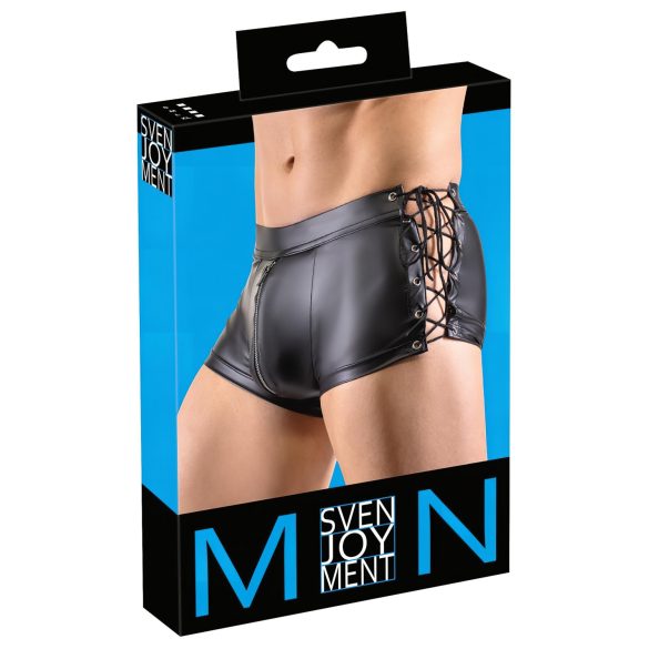 Svenjoyment - matt boksershorts med snøring på siden (svart)