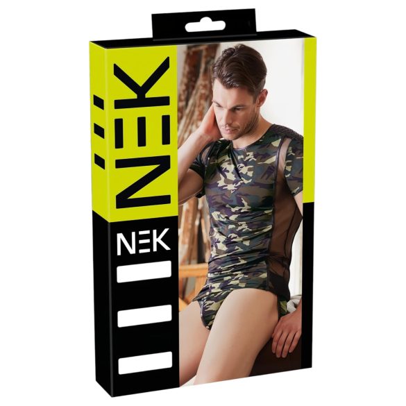 NEK - herre t-skjorte med kamuflasjemønster (grønn-brun) - 2XL