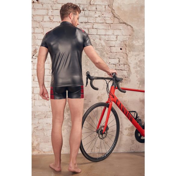 NEK - Svart herregenser med rød glidelåsdetalj - M