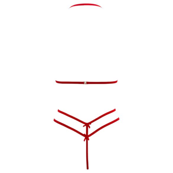 Cottelli - åpen blonde-bh-sett (rød) - XL