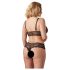 Cottelli Plus Size - Blondetruse-sett (svart) - XXL