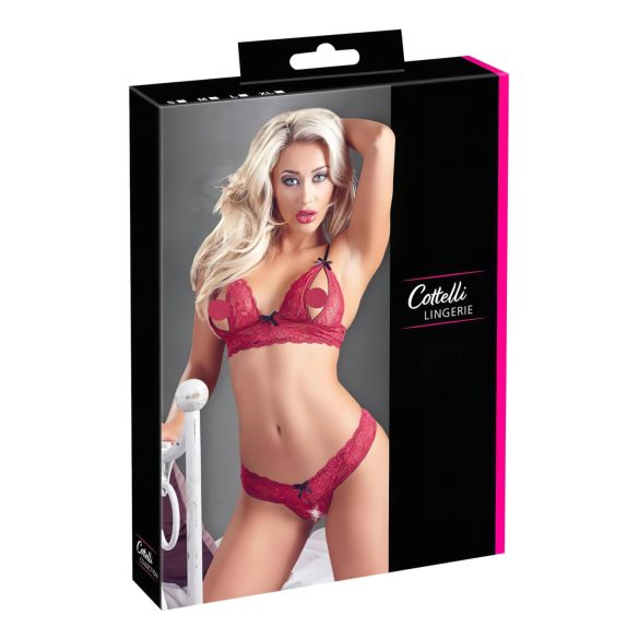 Cottelli - Lystig blonde-bh sett (rød)