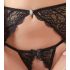 Abierta Fina - glitrende blondefortryllelse - BH-sett (svart) - XL