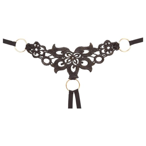 Cottelli - Glitrende Brodert Bh-sett (Svart)