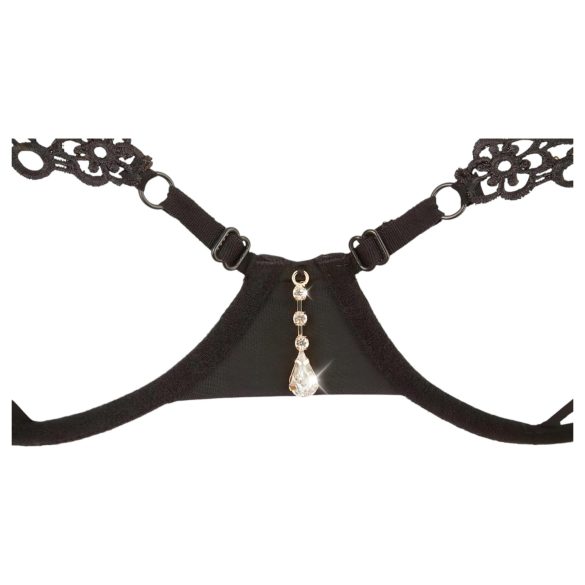 Cottelli - Glitrende Brodert Bh-sett (Svart) - L