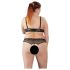 Cottelli Plus Size - perle-bh sett (svart) - 2XL