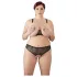 Cottelli Plus Size - perle-bh sett (svart) - 3XL