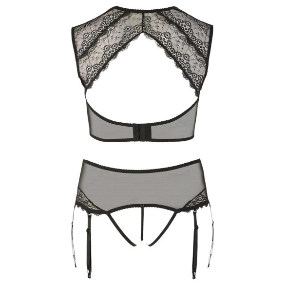 Cottelli Plus Size - Strass og blonder undertøysett (svart)