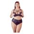 Cottelli Plus Size - Kryss-stroppet BH og truse (svart)