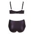 Cottelli Plus Size - Kryss-stroppet BH og truse (svart) - 85E/L