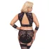 Cottelli Bondage Plus Size - sexy blonde BH-sett (svart) - 3XL