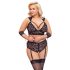 Cottelli Bondage Plus Size - sexy blonde BH-sett (svart) - 4XL