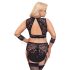 Cottelli Bondage Plus Size - sexy blonde BH-sett (svart) - 4XL