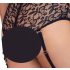 Cottelli Bondage Plus Size - sexy blonde BH-sett (svart) - 4XL