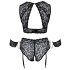 Cottelli Bondage Plus Size - sexy blonde BH-sett (svart) - 4XL