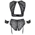 Cottelli Bondage Plus Size - sexy blonde BH-sett (svart) - 4XL
