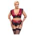Cottelli Bondage Plus Size - Blonde BH-sett (rød) - 4XL