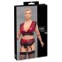 Cottelli Bondage Plus Size - Blonde BH-sett (rød) - 4XL