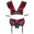 Cottelli Bondage Plus Size - Blonde BH-sett (rød) - 4XL