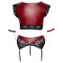 Cottelli Bondage Plus Size - Blonde BH-sett (rød) - 4XL