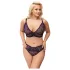 Cottelli Plus Size - Gjennomsiktig mønstret bh-sett (lilla)
