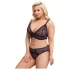 Cottelli Plus Size - Gjennomsiktig mønstret bh-sett (lilla)