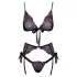 Kissbar - rosa/lilla brodert BH-sett (svart)