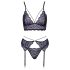 Cottelli - 3-delt blondesett (sort-lilla) - L