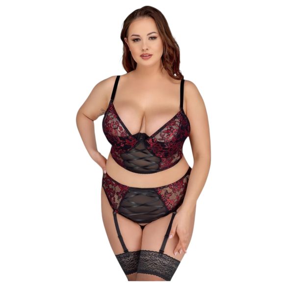 Cottelli Plus Size – Bh-sett (rød) - 90C/XL
