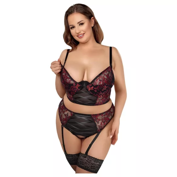 Cottelli Plus Size – Bh-sett (rød) - 90C/XL