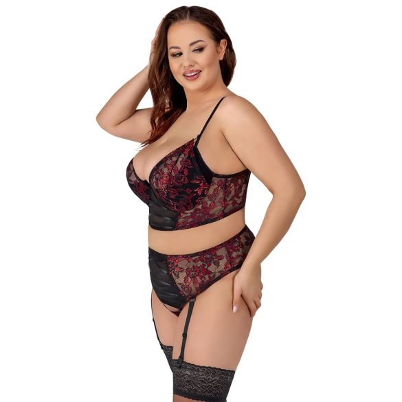 Cottelli Plus Size – Bh-sett (rød) - 90C/XL