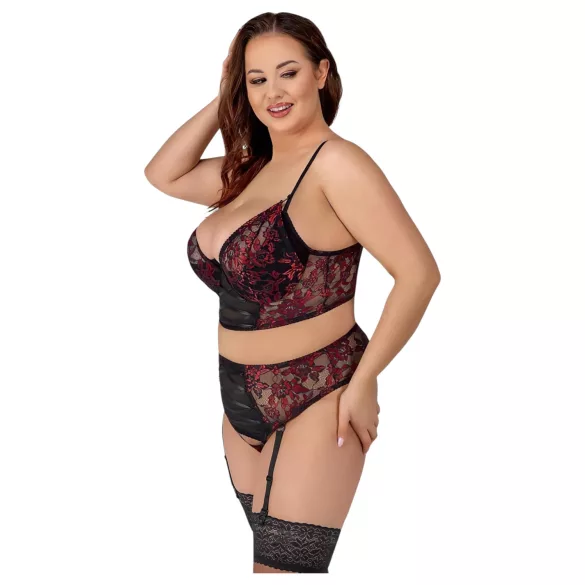 Cottelli Plus Size – Bh-sett (rød) - 90C/XL