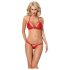 Obsessive 838-SET-3 - stroppeløs blondesett i rød - L/XL