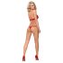 Obsessive 838-SET-3 - stroppeløs blondesett i rød - L/XL