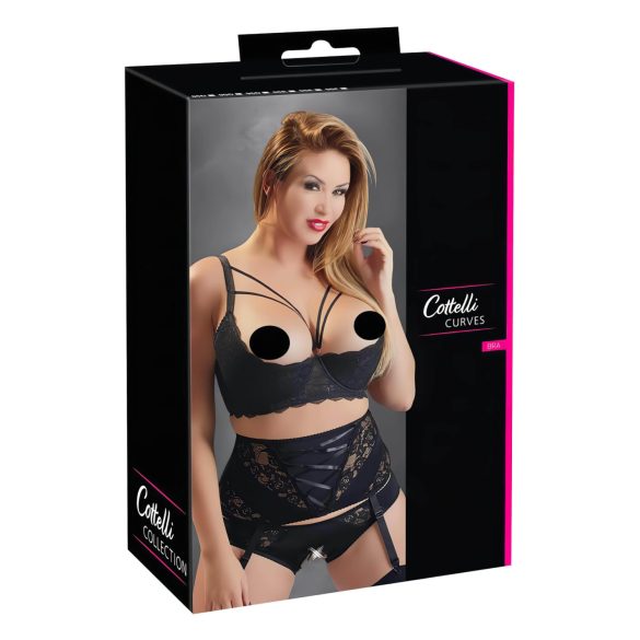 Cottelli Plus Size - Strappy, Ringed Breast Lifter (Black)