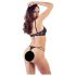 Cottelli - stroppeløs bh & tanga (svart) - 80B/M