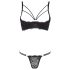 Cottelli - stroppeløs bh & tanga (svart) - 80B/M